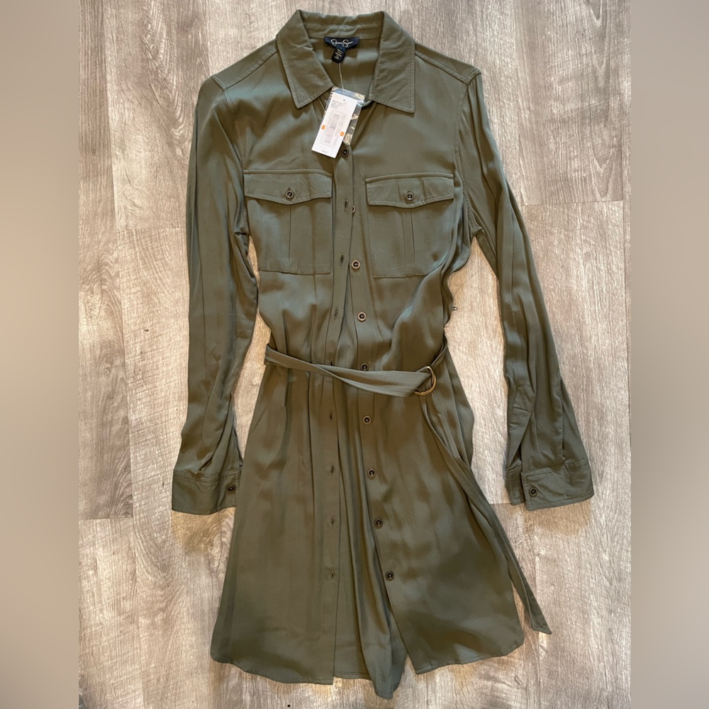 Jessica Simpson Olive Button-Up Dress
